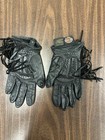 Harley Davidson Black Leather Long Fringe Riding Gloves Biker Women   s Sz  Medium
