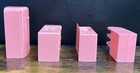 Vintage Plasco Pink Toy Dollhouse Lot Of 4 Kitchen Fridge Sink Oven   Cabinet