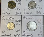1937 - 2000 Ecuador 1  5  10  20  25   50 Centavos 13 Coin Lot Xf - Bu Condition