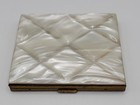 Vintage Makeup Compact Mother Of Pearl And Brass Marked K Of P 64