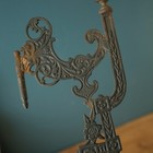 Antique Vintage Ornate Cast Iron Oil Lamp Holder Wall Sconce