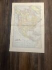 Antique 1900 Fold-out Full Color Atlas Map North America cool Things 22x14 5   