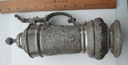 Antique Pewter German Lidded Beer Stein  Embossed Hunting Scenes