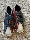 Classic Hook   Loop Rental Style Bowling Shoes Blue red silver Unisex Size 1