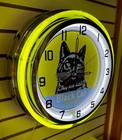 Vintage Black Cat Cigarettes Tobacco Ferral Sign Yellow 18  Metal Neon Clock