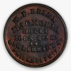 Civil War Store Card   Token Philadelphia  Pa   magnolia Hotel   Ref  F-750e 1a