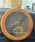 Port Hole Seagull Etching Vintage  Maritime Art