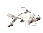 Samatowic Fish 9x12 Abstract Expressive Handmade Signed Original Fine Art 18