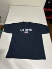 Vintage Us Open Tennis Shirt Xl Navy Retro Preppy Sportswear Casual Grand Slam
