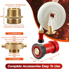 Fire Hose 100 Ft X 1-1 2  Id  M    F Nst nh Brass Couplings  Npt To Nh Adapter  F