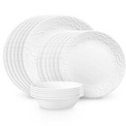 Corelle 18pc Vitrelle Embossed Bella Faenza Dinnerware Set White