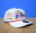 Pabst Golf Team Snapback Hat White Adjustable Rope Cap Tee Holder Pbr Beer New 