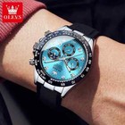 Men Watch Luxury Brand Quartz  Silicone Strap Chronograph Date Waterproof Moon