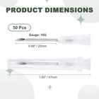 50pcs Dispensing Needle 16 Gauge 1  Stainless Steel Tips white 