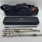 Yamaha Yfl-221 Student Flute Nickel Silver Plated Used With Hard Case   2way Bag