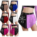 Kids Girls Shiny Ballet Dance Chiffon Wrap Skirt Latin Lyrical Samba Tango Skirt