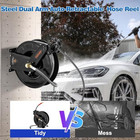 Fixfans Pressure Washer Hose Reel With For Hot Cold 50 Ft  Black  Grey