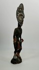 Papua New Guinea Sepik Ancestor Figure Cowrie Eyes 15    Carved Wood Mid C Vtg