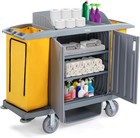 Premium Locking Housekeeping Cart With Hanging Bags 20 d X 59 4 w X 51 2 h Gray