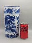 Vintage Chinese Blue   White Hand-painted Porcelain Brush Pot vase