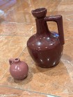 Uhl Pottery Rose Pink Jug Burgundy Pitcher Creme De Coffee 1940s Book Pcs Lot 2