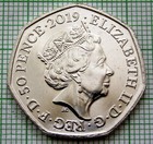 Great Britain Elizabeth Ii 2019 50 Pence  Paddington Bear At St  Paul s  Unc
