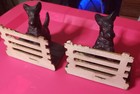 Antique 1930 s Hubley Cast Iron Bookends Pair Black Scottie Dog Scottish Scotty