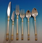 Aegean Weave Gold By Wallace Sterling Silver Flatware Set 12 Service 78 Pieces 