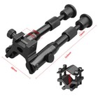 6 Inch Adjustable Rifle Bipod Spring Return With Barrel Adapter Mount For Rifle