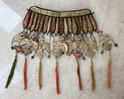 Antique 19th C Chinese Yunjian Cloud Collar Embroidered Silk Birds Bells Tassels