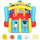 Inflatable Bounce House Jumping Castle With 470w Blower   Double Slide For Kids