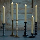 9  Luminara Flameless Battery Taper Candles Set Of 6 Remote Moving Wick Ivory