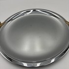 Vintage Kromex Brass Handle Chrome Serving Tray Round 13      Handles Read