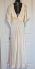 Nwt Vintage 90s Abs Allen Schwartz Cream Satin Maxi Dress  Bridal Gown Size 4