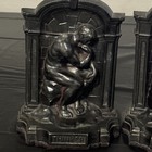 Vintage Pair Of Rodin The Thinker Cast Iron Bookend Art Deco Decor
