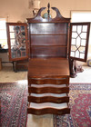 Antique Mahogany Secretary Desk Bookcase Chippendale Display Cabinet