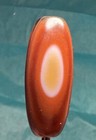 Tibetan Old Agate One Eyed Dzi Bead Silkworm Lines  Talisman