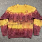 Vintage 90s All Over Print Hippie Psychedelic Tie Dye Sweatshirt Sz L Retro Usa