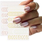 Line Nail Art Stickers  3d Nail Stickers Curved Lines Nail Decals Nail Art Gold