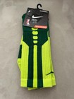 New Nike Elite Cushioned Basketball Crew Socks Green Volt Large New Sx4668-339