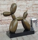Handcrafted Signed Balloon Dog Bronze Statue  Abstract Modern Art Deco Statue