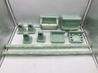 Vintage Tile In 10pc  Mcm Jadeite Seafoam Green Ceramic Bathroom Accessory Set