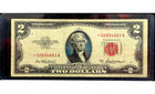 1953-a  2 Dollar Bill Red Seal United States  star  Note Fine vf  1321