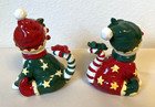 Unused Whimsiclay By Amy Lacombe 4  Kitty Cat Christmas Salt   Pepper Shakers