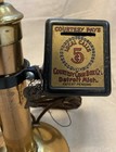 1910-20   s Antique Brass Candlestick Phone W  5 Cent Courtesy Pays Coin Box   Key