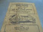 Vintage 1944 John Deere Manure Spreader Model E Directions For Setting Up   Oper