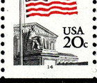 Stamp Usa - 20   Flag Over Supreme Court - Plate  14 Coil Strips Of 3 Sc 1895