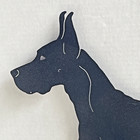 Great Dane Dog Silhouette Yard Decor Sign  Painted Metal With Detachable Stakes