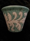 Vintage Italian Pottery Pot Planter Made In Italy 3 5x4    Sgraffito Turquoise Pot