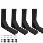 4pc 2020 Corner Bracket - 90   Angle Black For Aluminum Extrusion